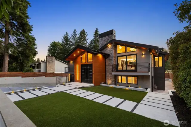 Programmable exterior lighting offers flexible scenes for holidays, gatherings, or quiet nights in.