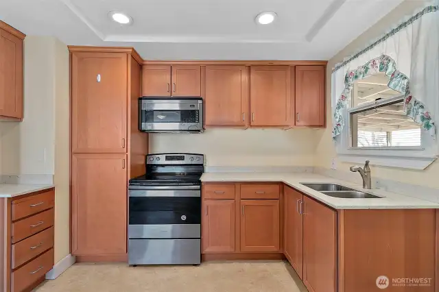 Kitchen with lots of cabinet space.