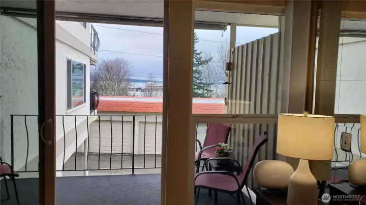 Watch sailboats and weekly ferry arrivals from Alaska.