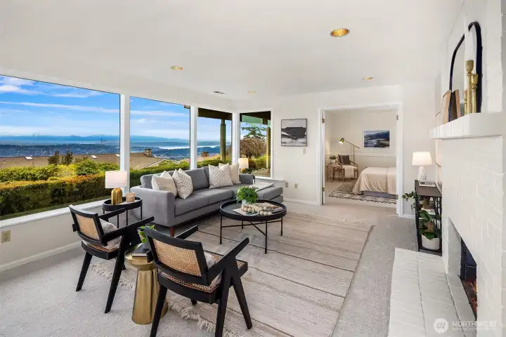 Large family room in the lower level.