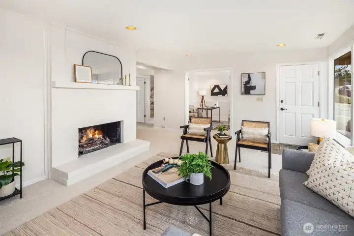 Gas plumbed fireplace for cold PNW nights.