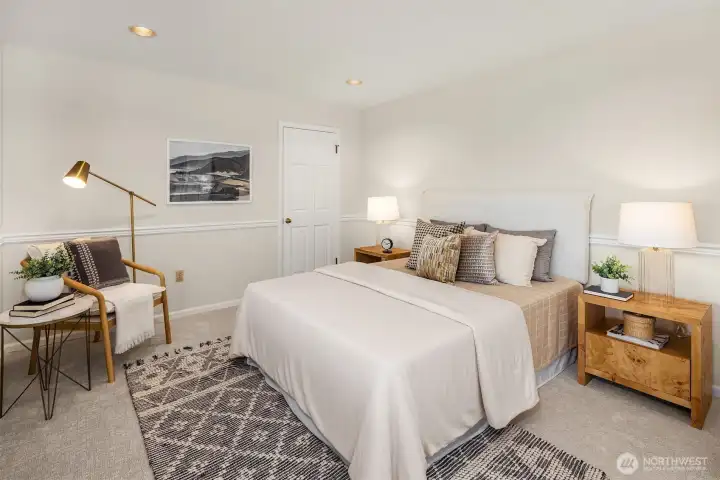 One of two lower level bedrooms