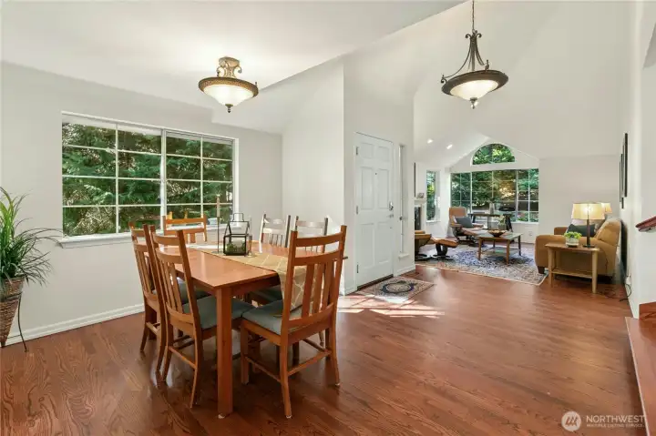 The views from this home are quintessentially Pacific Northwest, with trees surrounding you and providing privacy.