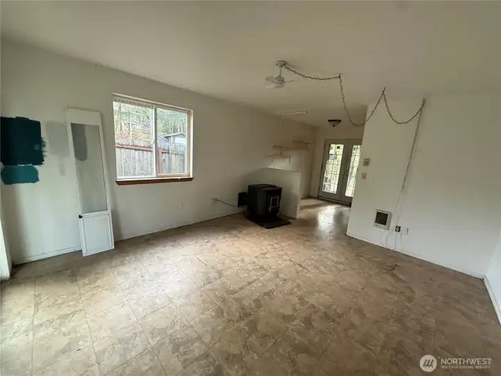 Pellet Stove just off dining area