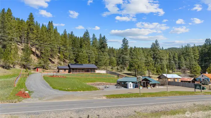 Home perched above and away from the Store.