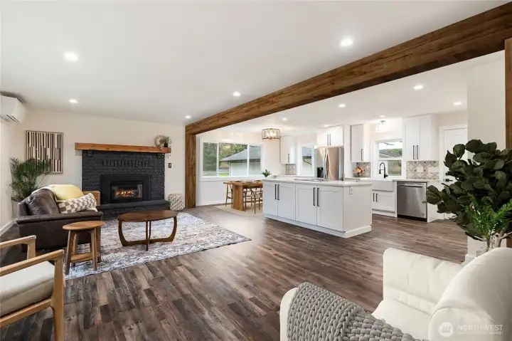 A similar beam will be in place prior to closing. This one is virtually placed.