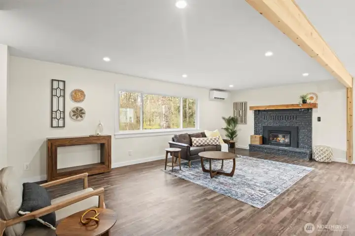 The beam is in place and waiting to be stained a beautiful Walnut color.