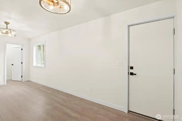 Large 1 bedroom area with walk in closet for guests or more storage.