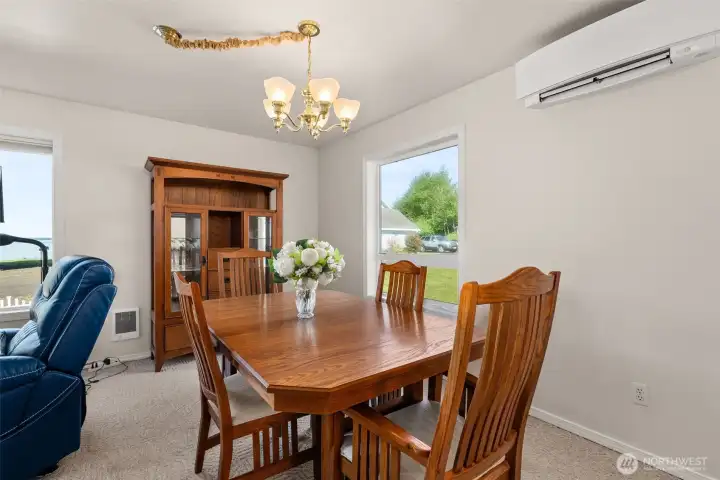 Dining room with bay view