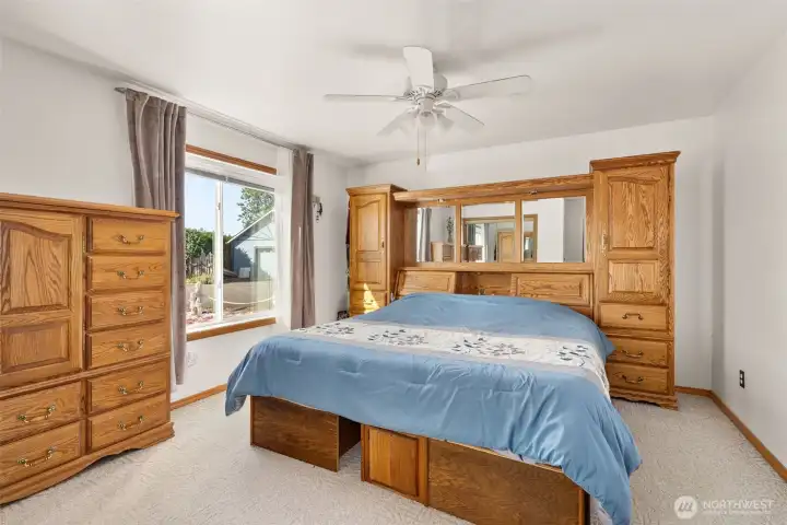 main bedroom first level with bay view
