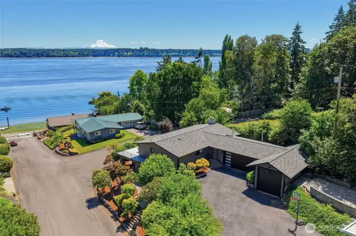 Aerial view of the property lot.