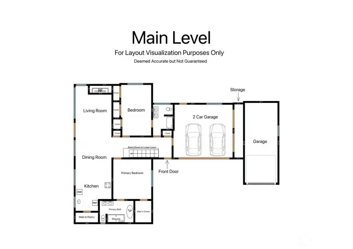 Main level floor plan; for visual reference only.