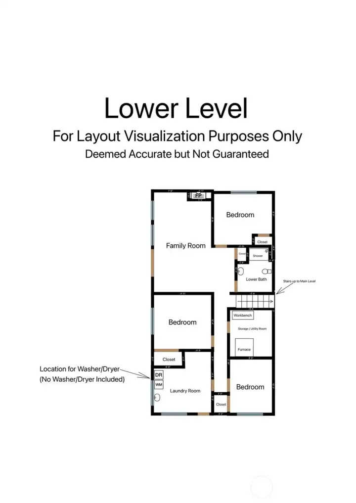 Lower level floor plan for visual reference only.