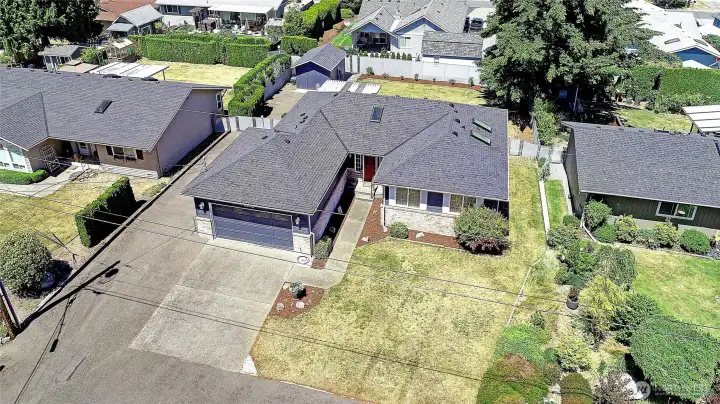 Aerial view of the property looking North