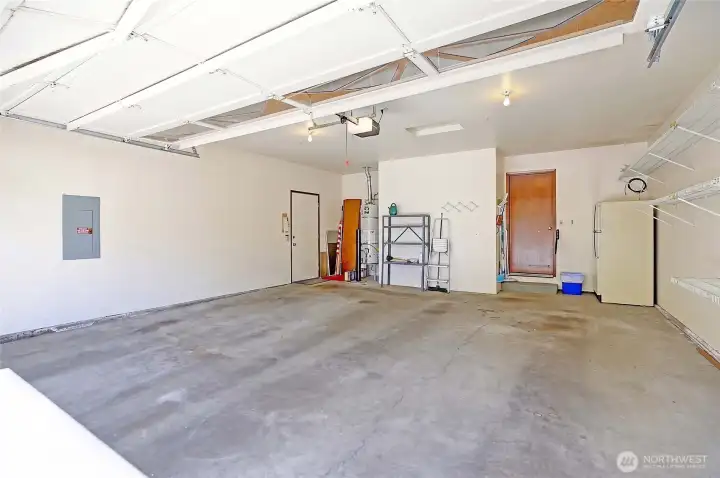 Large two car attached garage.