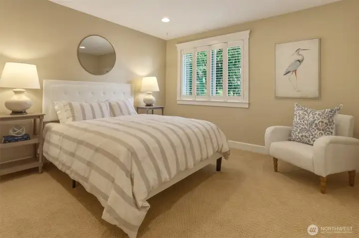 The second of three spacious bedrooms on the top floor.
