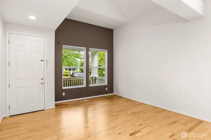 Warm wood flooring flows throughout the main level. Warm wood flooring flows throughout the main level.