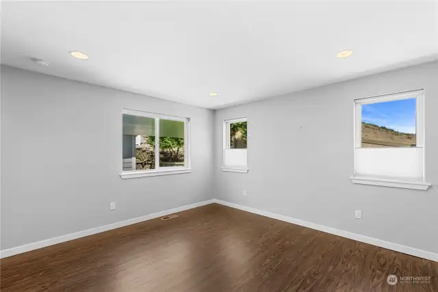 Master suite faces patio on the left and has territorial views on the east wall