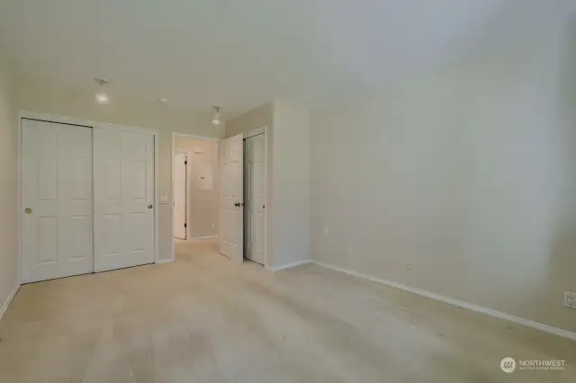 Two closets and lots of light in the main bedroom.