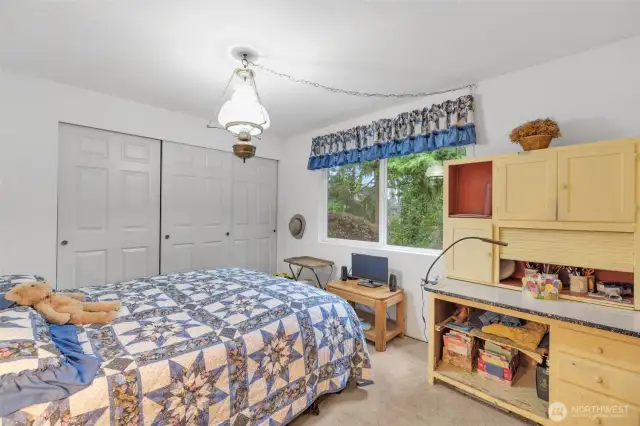 Main floor bedroom has a large closet.