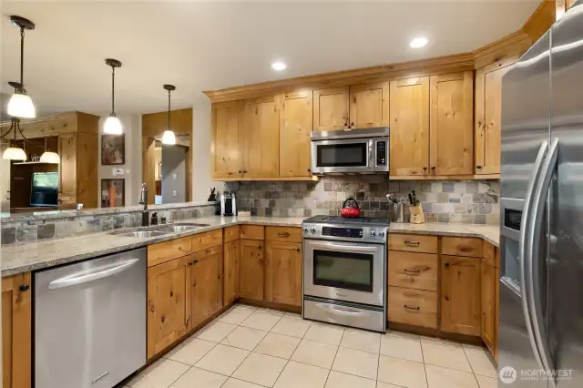 Kitchen is well appointed and ready for cooking!