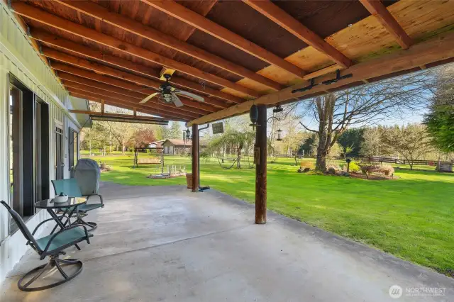 Covered back patio.