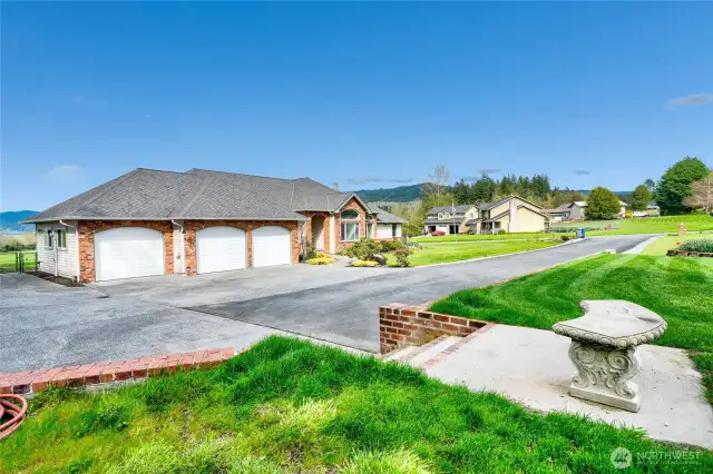 3 car attached garage.