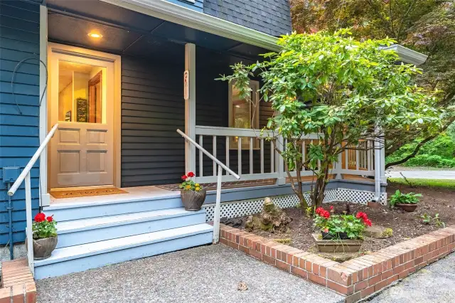 The back porch leads directly into the kitchen.