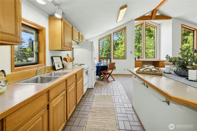 Full kitchen with ample cabinetry, storage and closets.