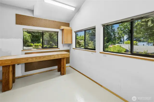 Carriage House workshop/studio on the main level