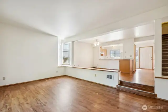 Spacious living and dining areas