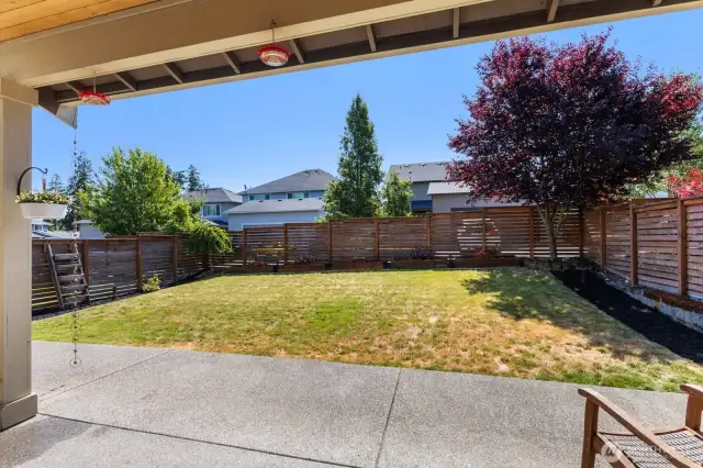 view from covered patio