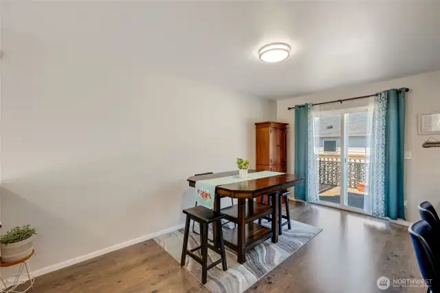 Dining room with slider to the deck
