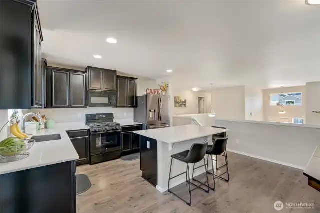 Kitchen with seating at the island