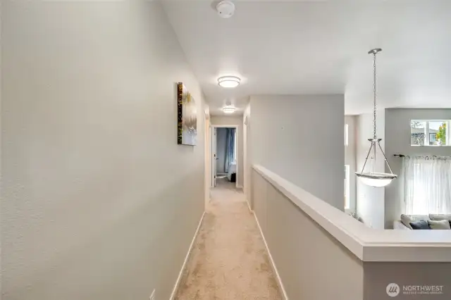Upstairs hall from Primary to 2nd and 3rd bedrooms