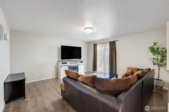 Downstairs Family Room with slider to backyard