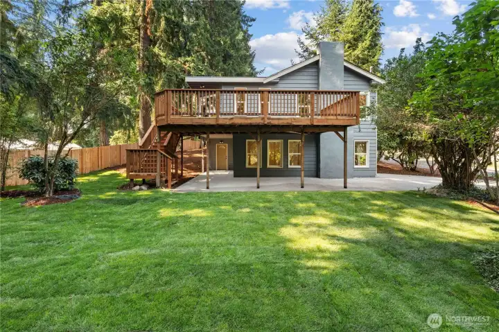 Gorgeous Backyard!! Partially Covered Back Porch w/Access to Basement via Door or Slider.