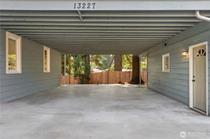 Oversized Carport is 32 Feet Deep and 22 Feet Wide. You can park a full-size truck in here easily!