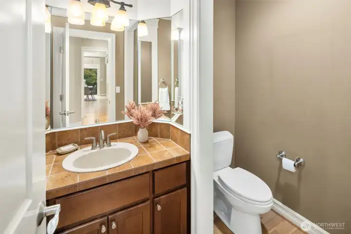 Nice Powder Room on the main level, with separate toilet room.