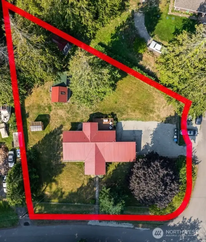 Red property lines are approximate and for representation only. Buyer to confirm exact boundaries if desired.