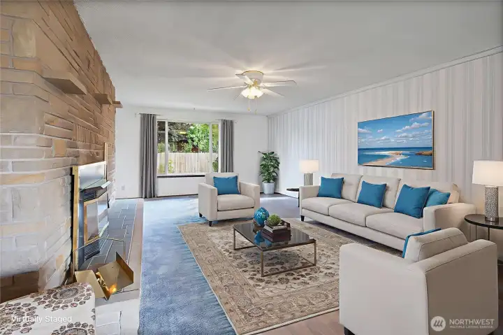 Virtually staged to show possibilities.