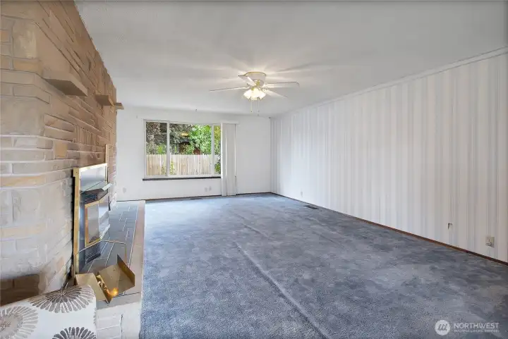 Living room with gas fireplace