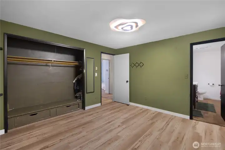 Attached 3/4 bath and large closet.