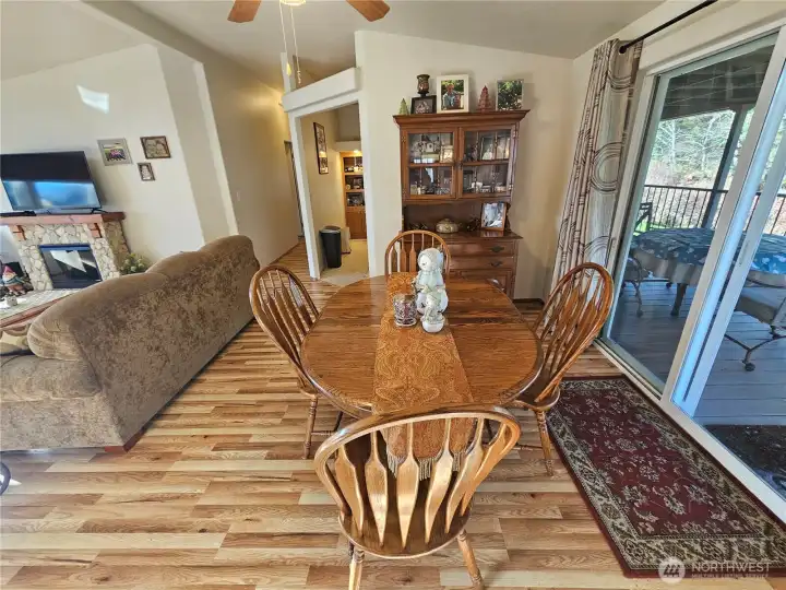 The full-sized dining area provides a great gathering place for family and guests.