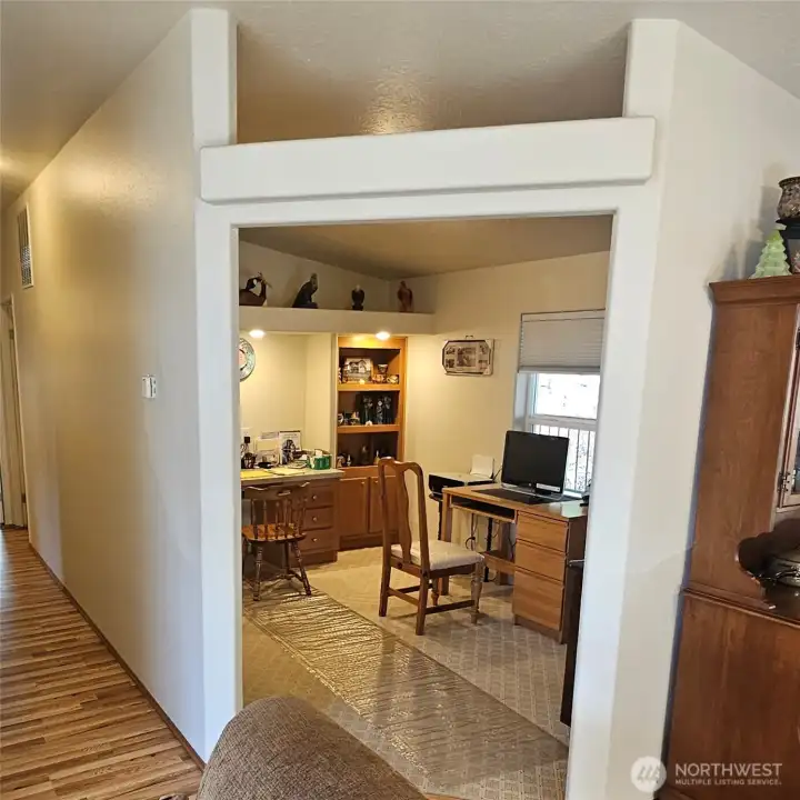 The den is set-up as an office and would make a lovely library or music room.