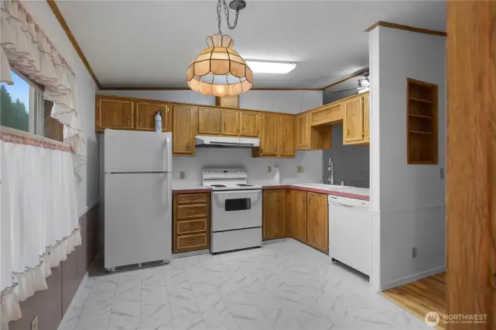 Room for a table in the kitchen.