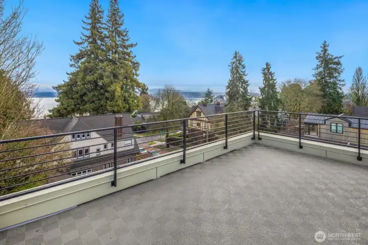 Sweeping views of the lake, Bellevue city skyline, mountains....