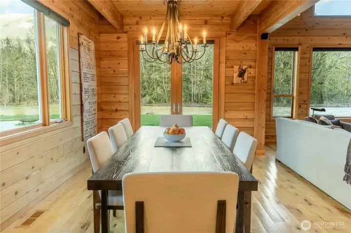 Oversized Dining area with French doors.