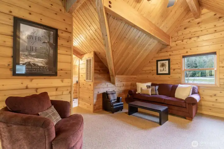 Cedar wood wall interior.