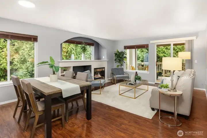 Lightfilled Living Room Surrounded by Nature
